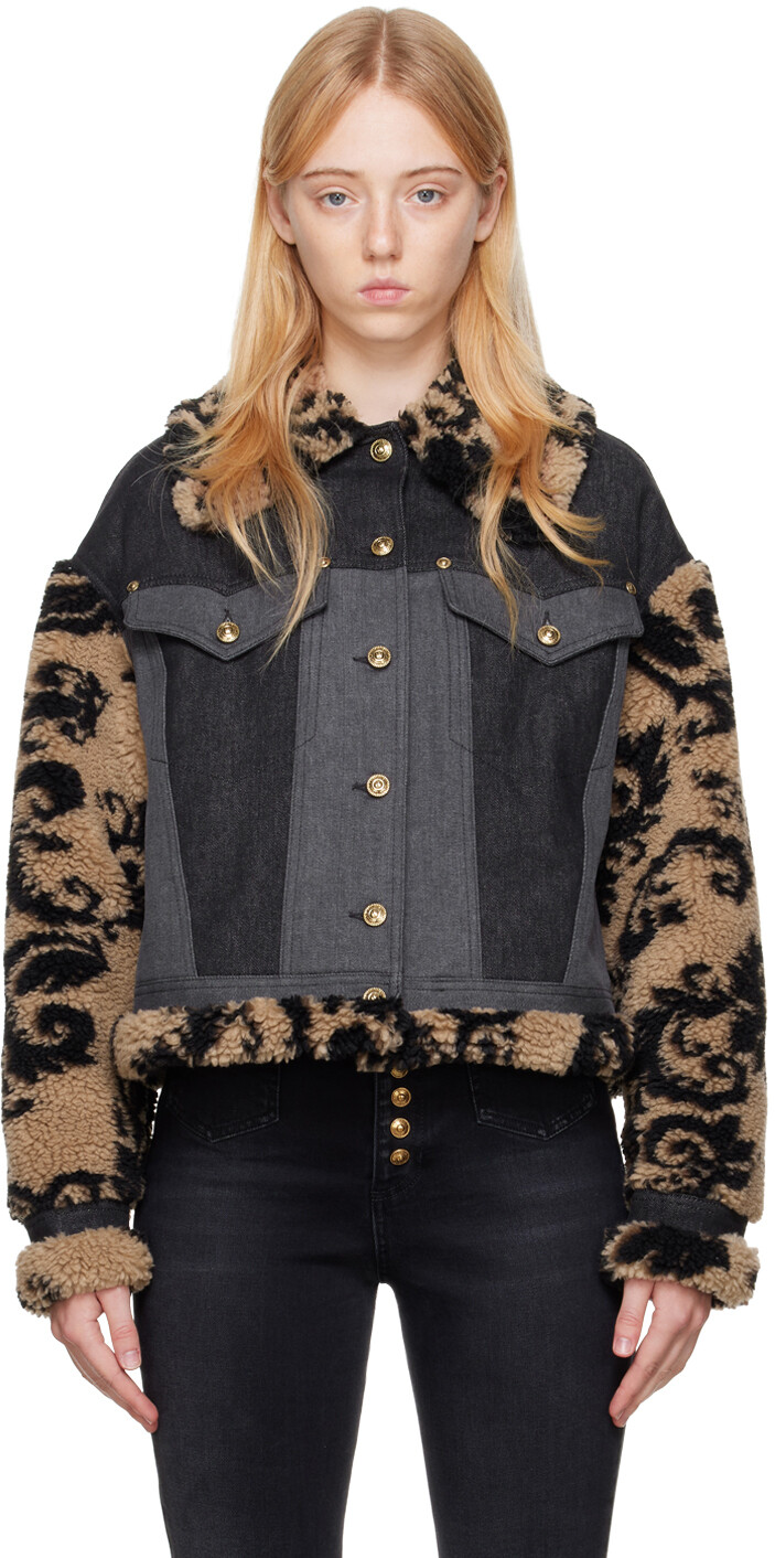 

Черная куртка с гобеленом Versace Jeans Couture