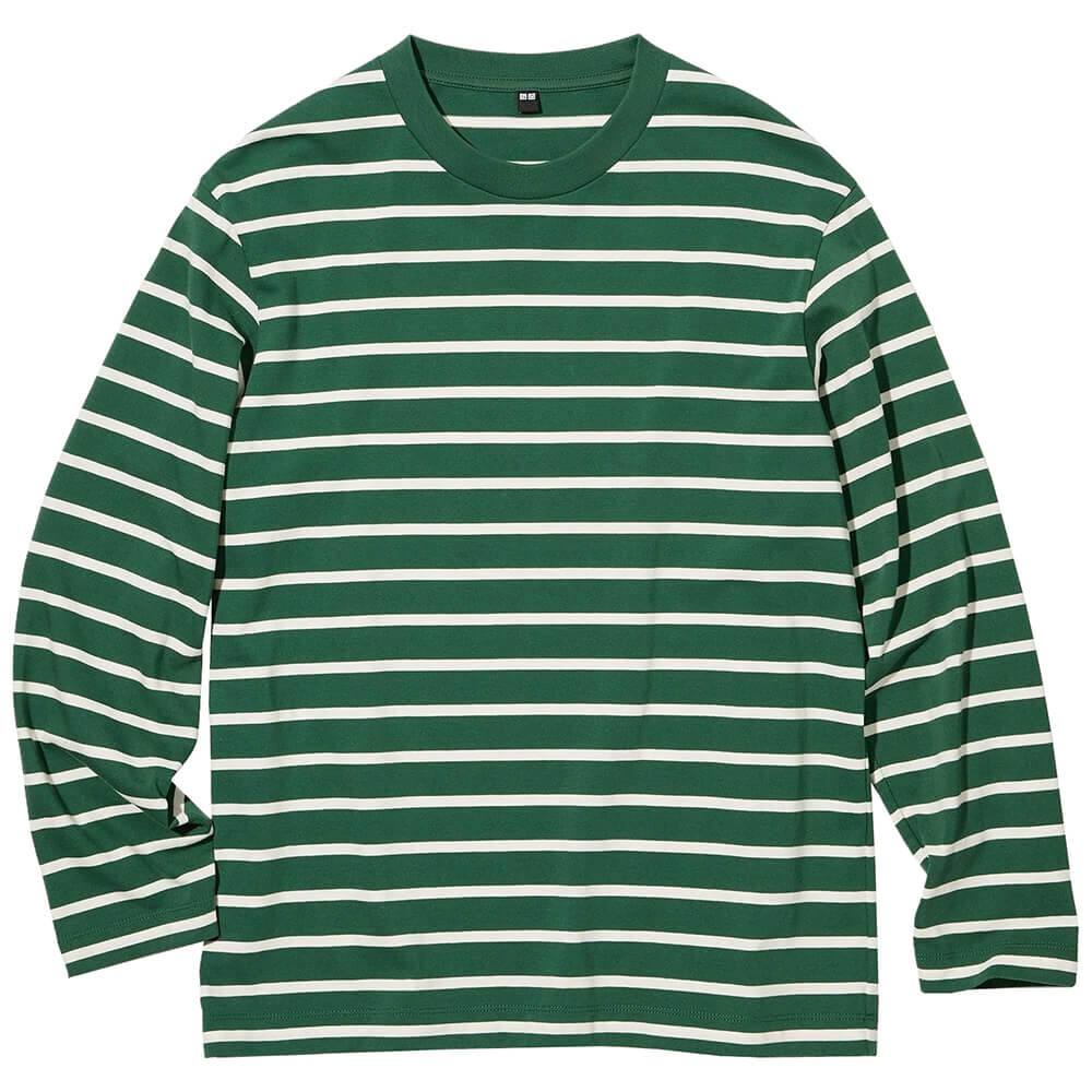 

Лонгслив Uniqlo Striped, зеленый/белый