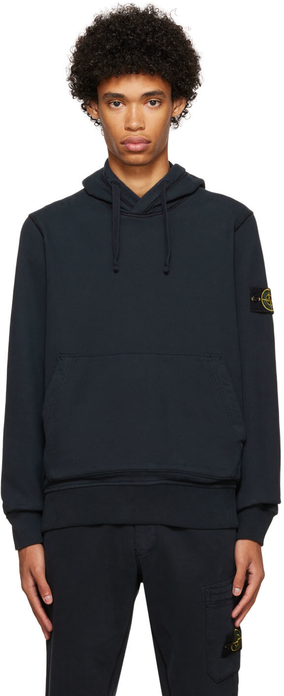 

Худи темно-синего цвета с нашивками Stone Island, Синий