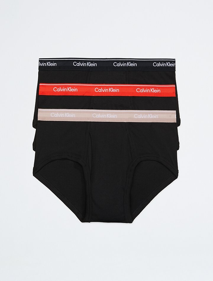 

Хлопковые классические трусы из 3 пар Calvin Klein, черный
