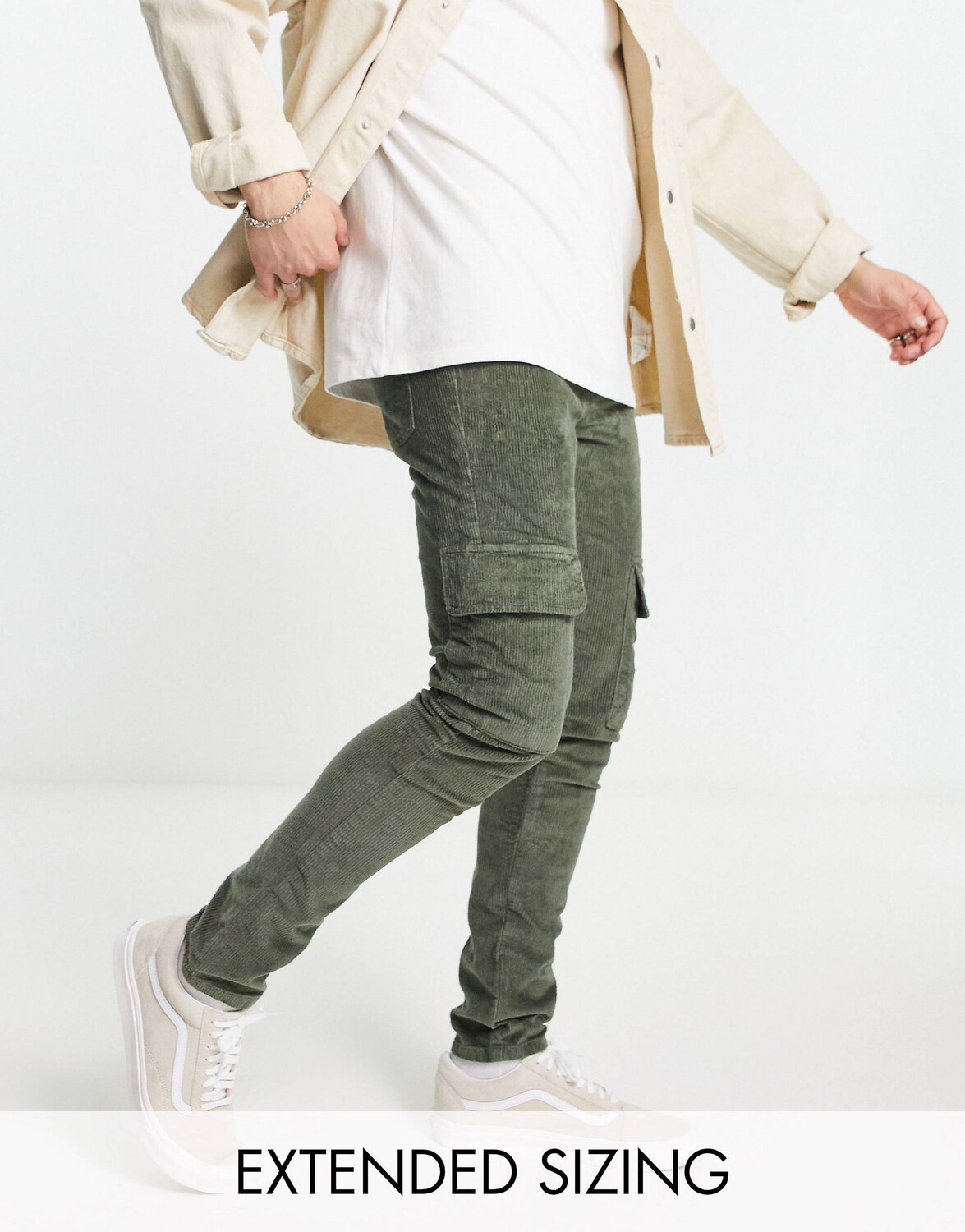 

Эластичные брюки карго цвета хаки скинни ASOS DESIGN ASOS DESIGN