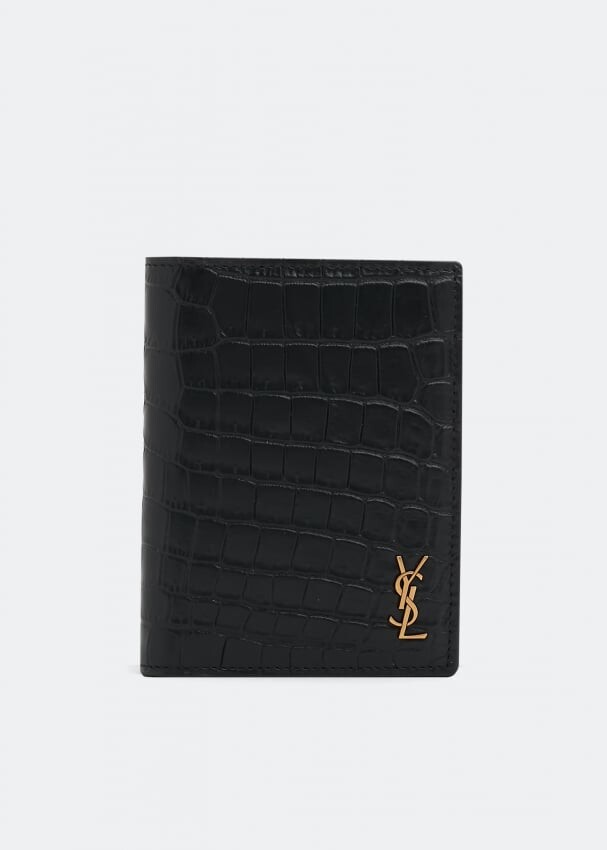 

Картхолдер SAINT LAURENT Tiny monogram card holder, черный