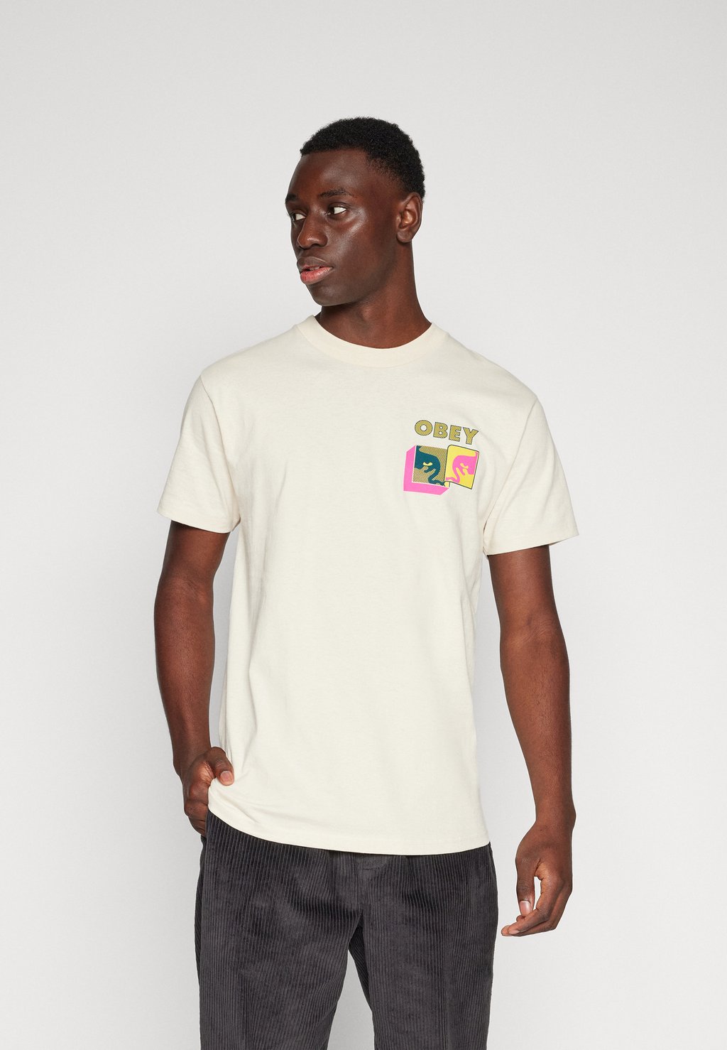 Футболка с принтом Post Modern Unisex Obey Clothing, цвет cream футболка с принтом icon split unisex obey clothing цвет black