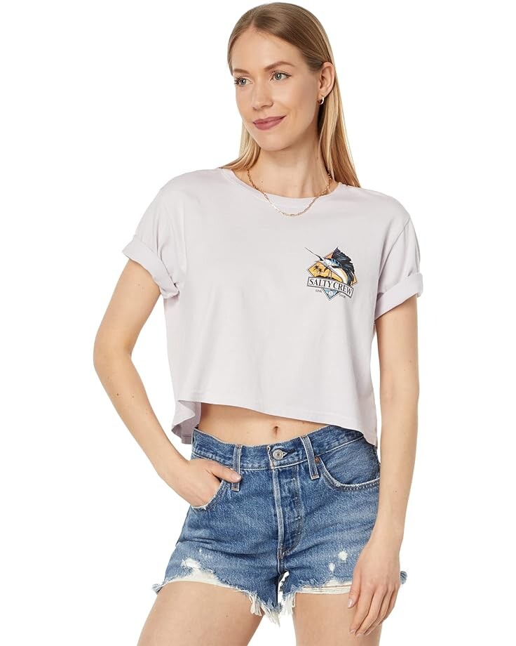 

Футболка Salty Crew Go Sailin Crop Boyfriend Tee, цвет Lavender Fog