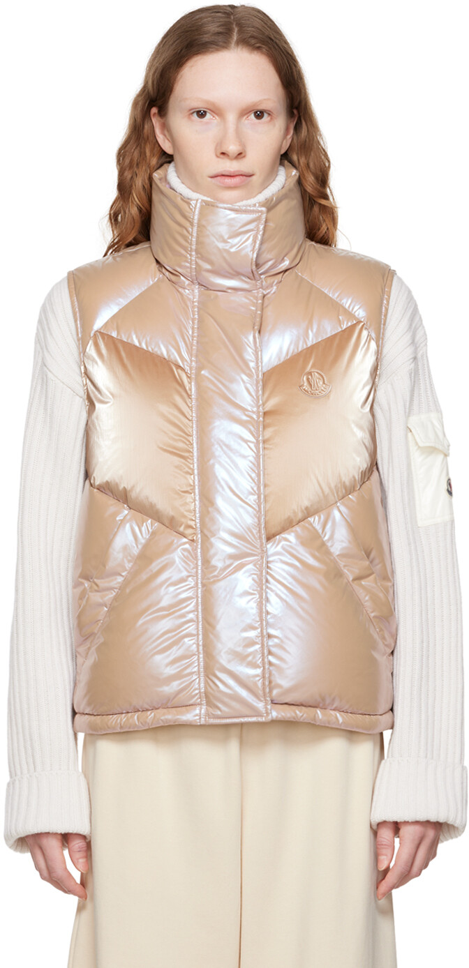 

Бежевый пуховый жилет Faucille Moncler