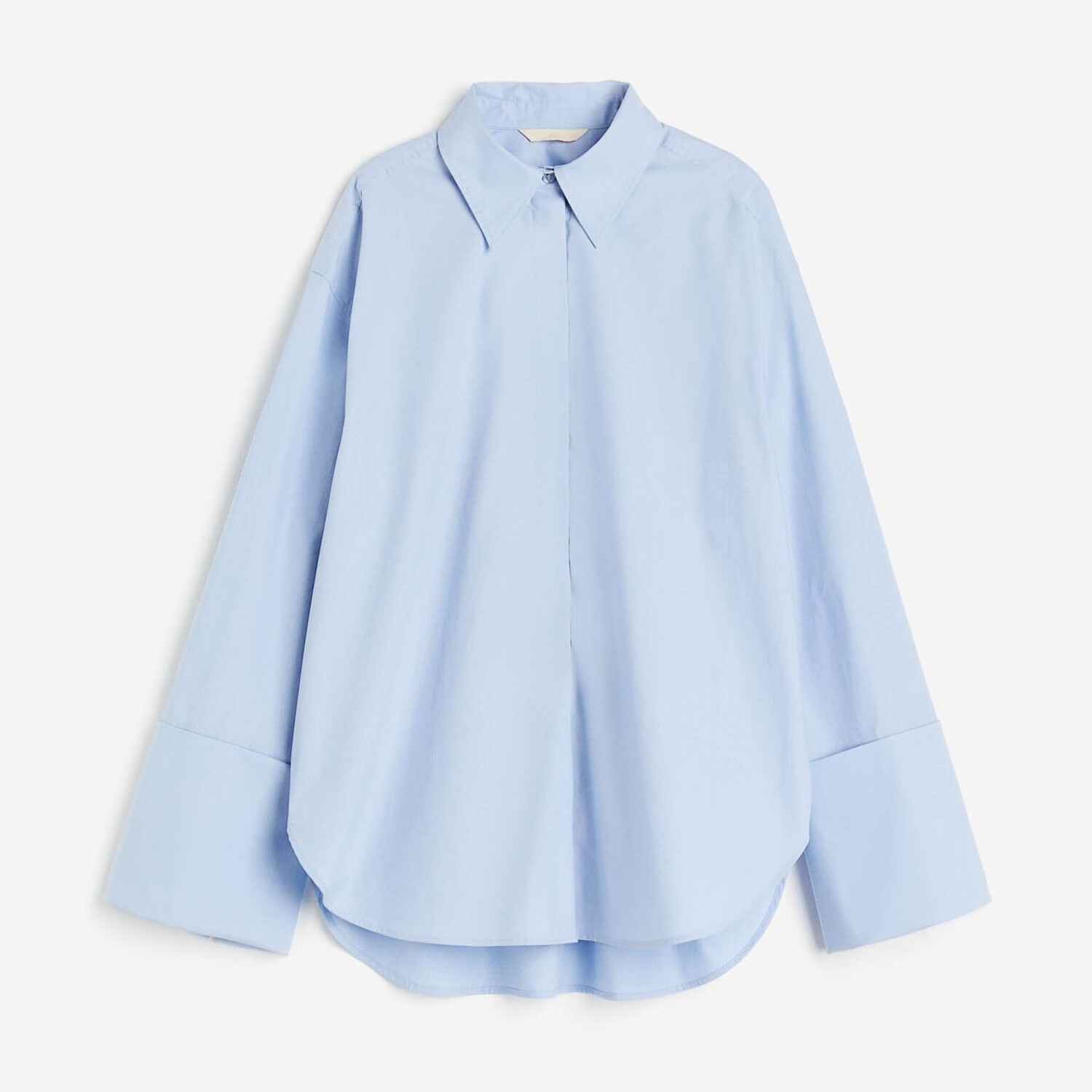 

Рубашка H&M Oversized with Wide Cuffs, голубой