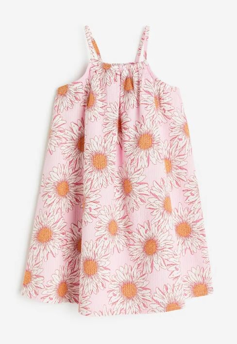 

Платье на лямках с принтом цветы H&M Flowers Print on Straps, светло-розовый