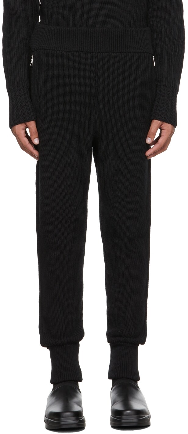 

6 Moncler 1017 ALYX 9SM Черные трикотажные брюки в рубчик для отдыха Moncler Genius, Черный