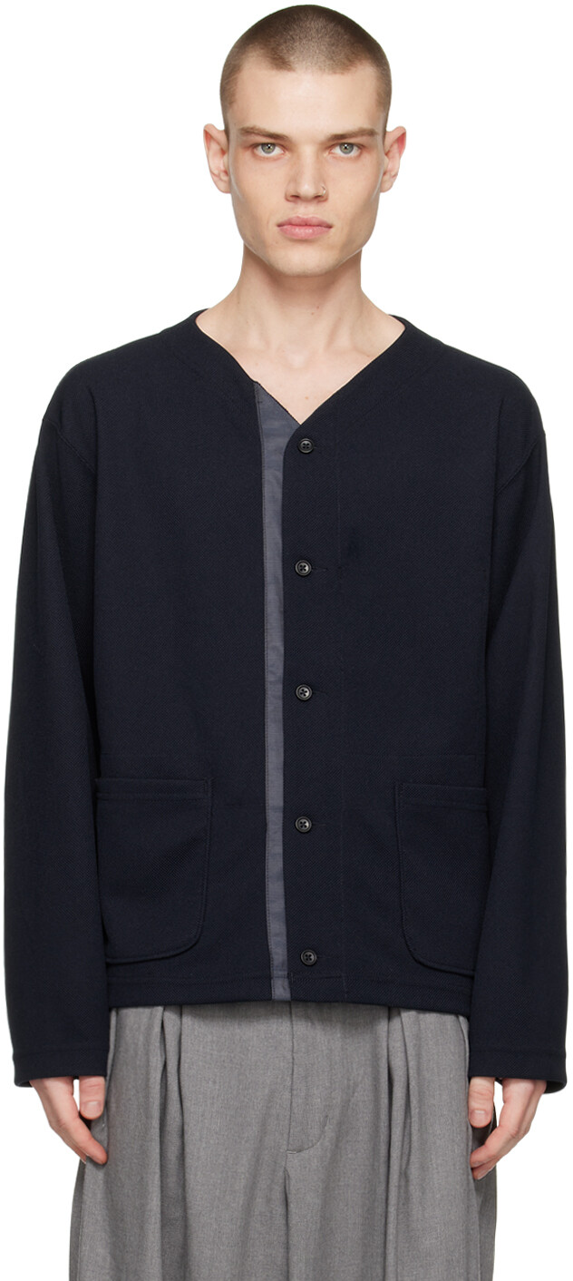 

Темно-синий кардиган со скрытой отделкой Engineered Garments