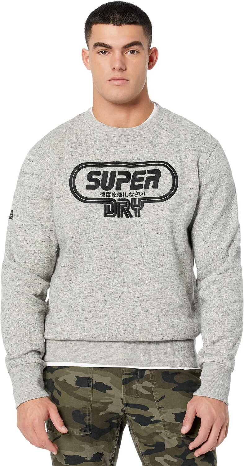 

Толстовка Superdry Vintage Game On 90s Crew, цвет Athletic Grey Marl