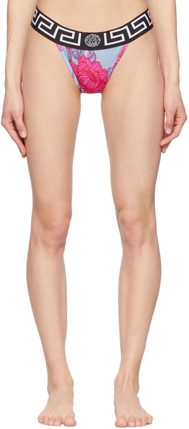 

Синие стринги Greca Versace Underwear