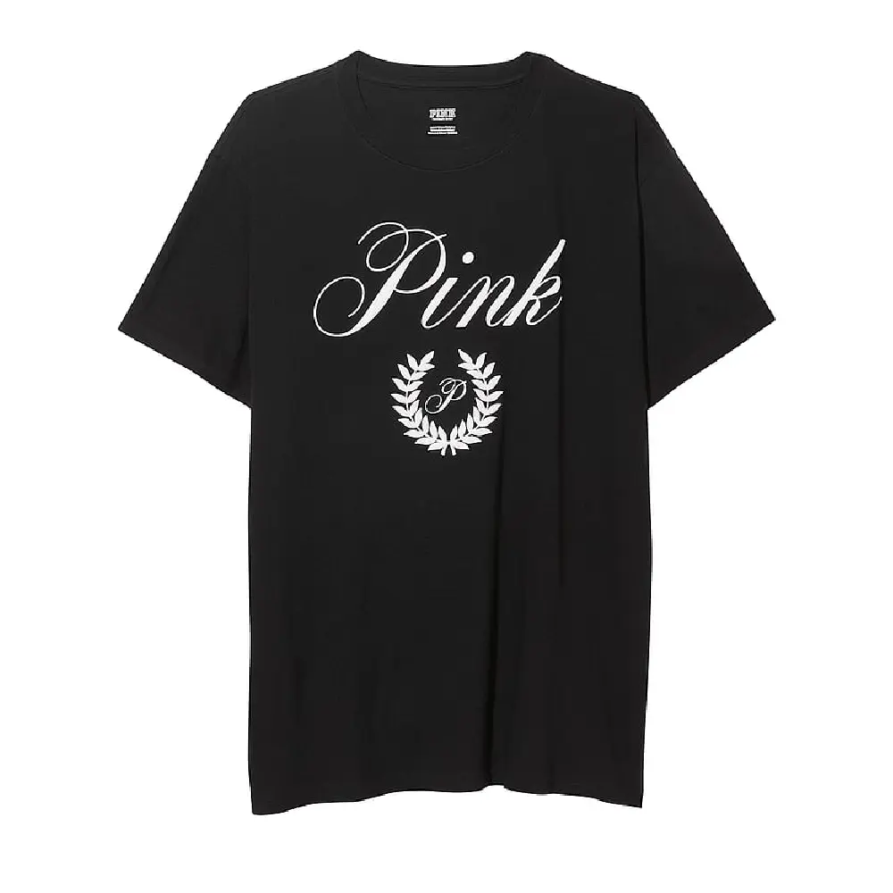 

Футболка Victoria's Secret Pink Oversized Short-sleeve Campus, черный