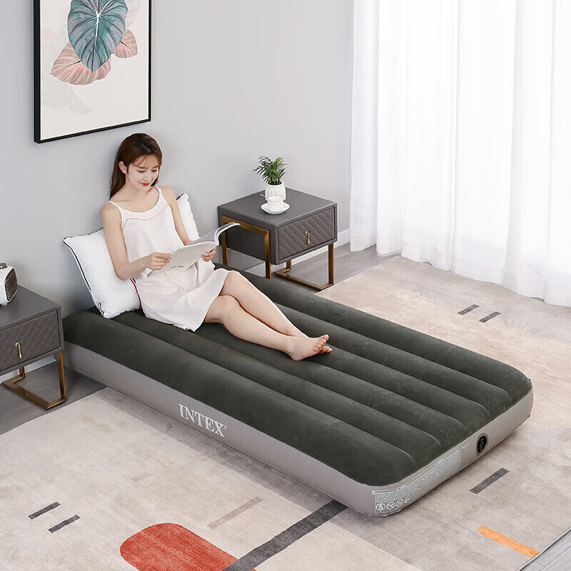 

Intex 64107 надувной матрас для кемпинга, открытый сон, шезлонг, односпальная большая раскладная кровать N
