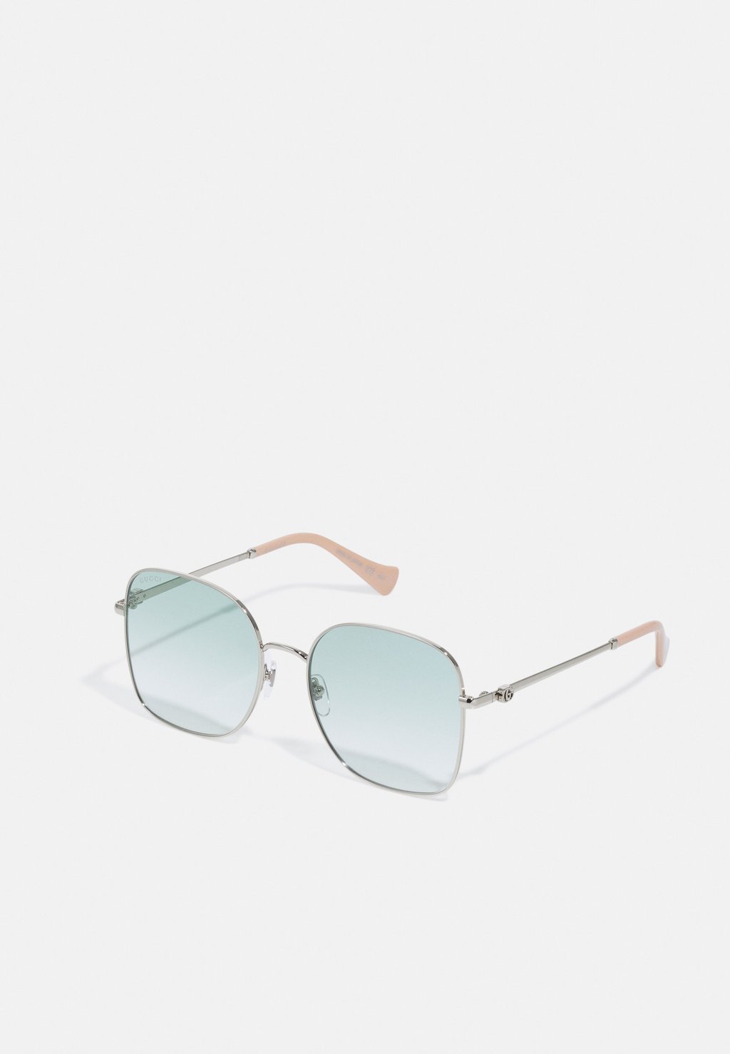 Солнцезащитные очки Gucci, серебро/серебристый/зеленый цена и фото