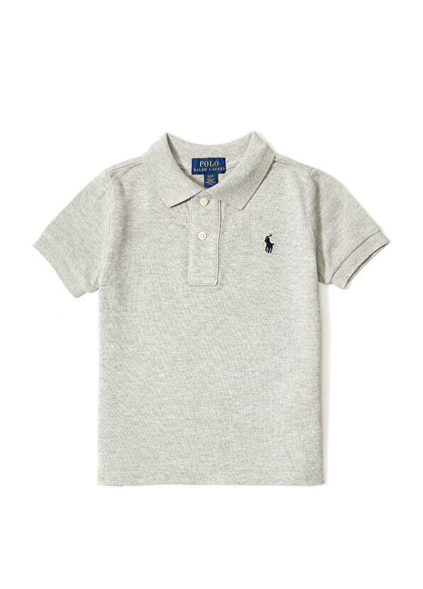 

Серая футболка с воротником-поло для мальчика Polo Ralph Lauren