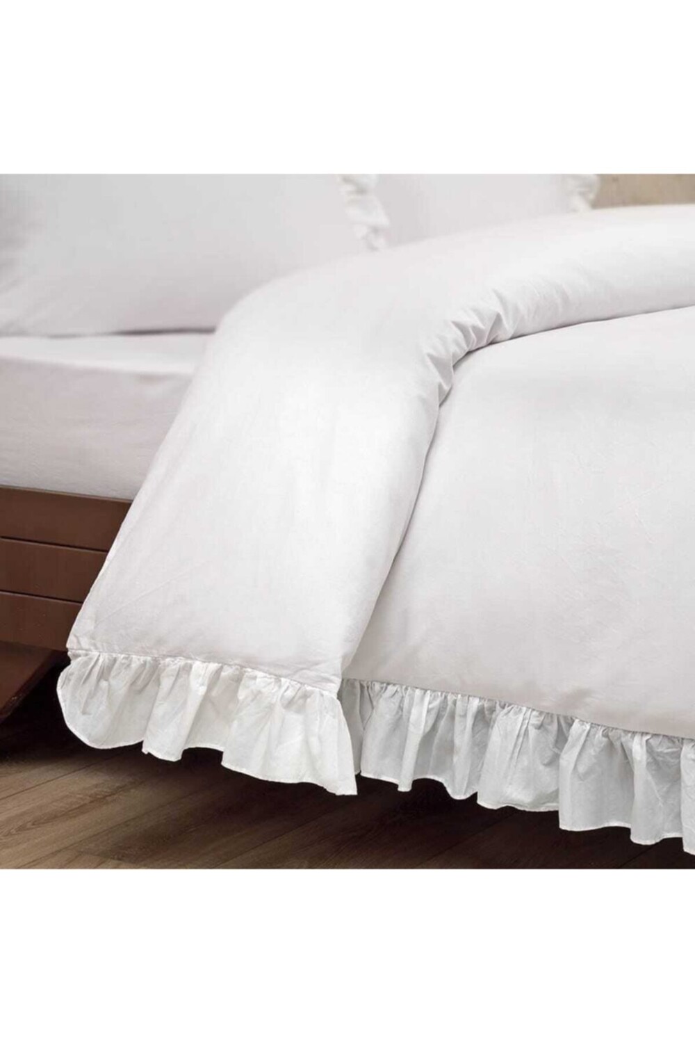 

Пододеяльник двойной Linens White Collection Casual с рюшами