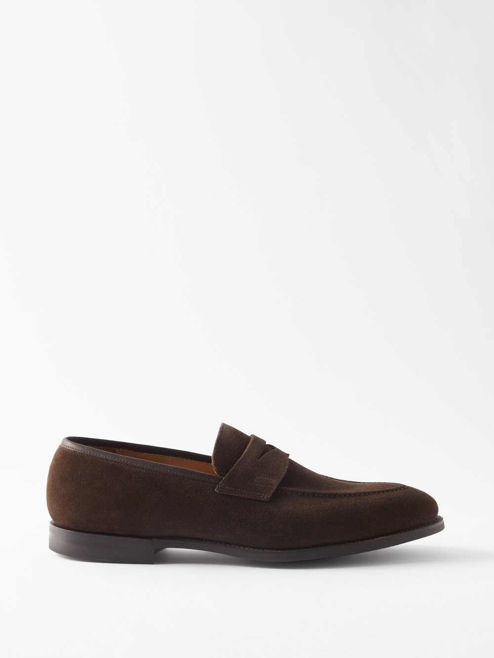 Замшевые лоферы sydney Crockett & Jones, коричневый