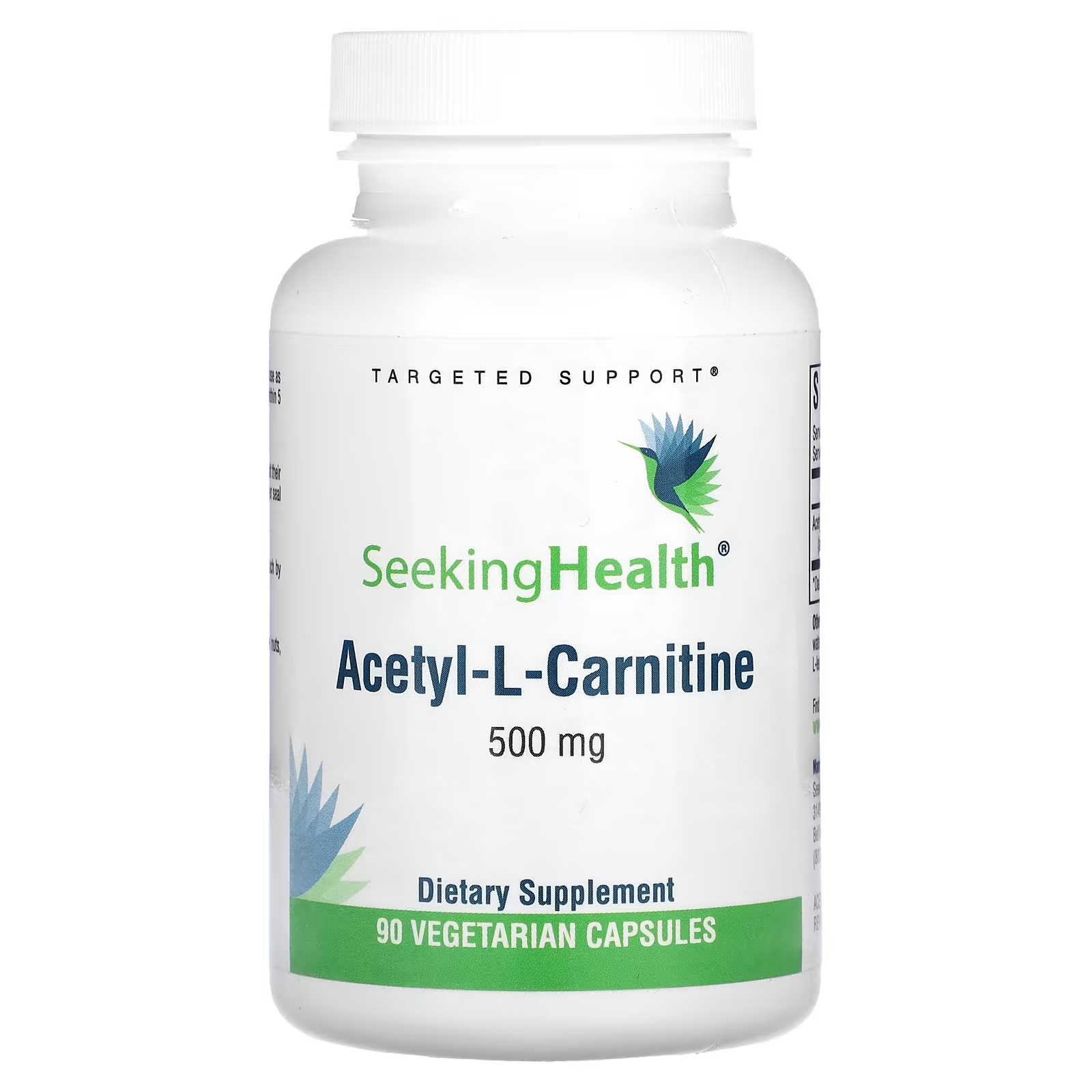 Ацетил-L-карнитин Seeking Health, 500 мг, 90 вегетарианских капсул seeking health optimal gi plus с l глютамином натуральный персик 232 г 8 18 унции