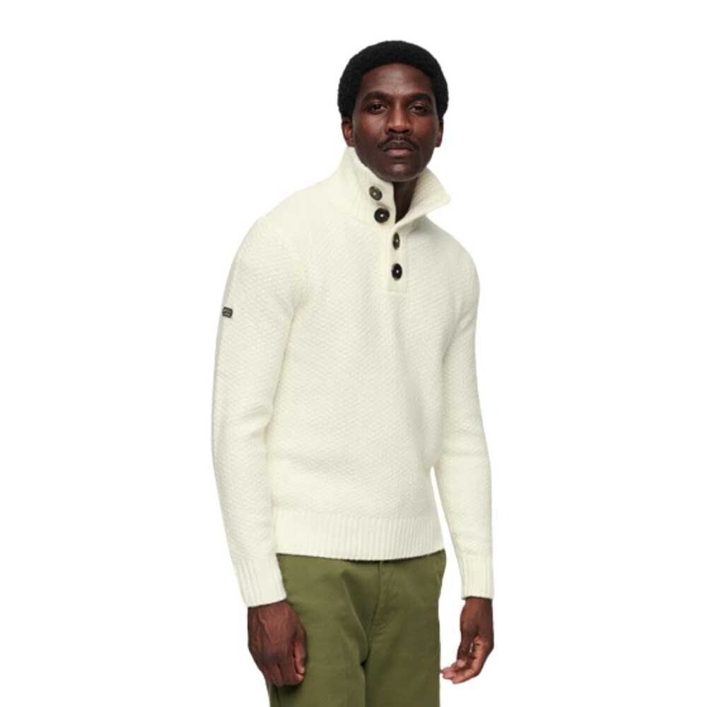 

Свитер Superdry Chuncky Button High Neck, бежевый