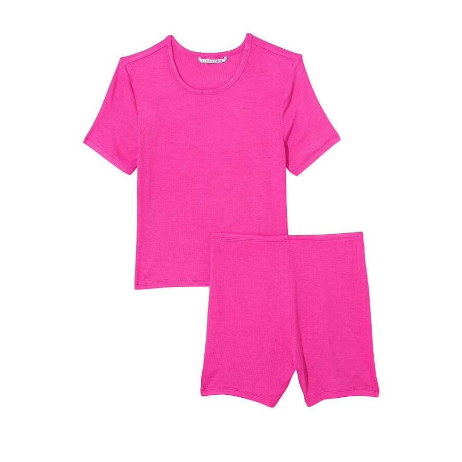 

Комплект Victoria's Secret Ribbed Modal Tee, 2 предмета, фуксия