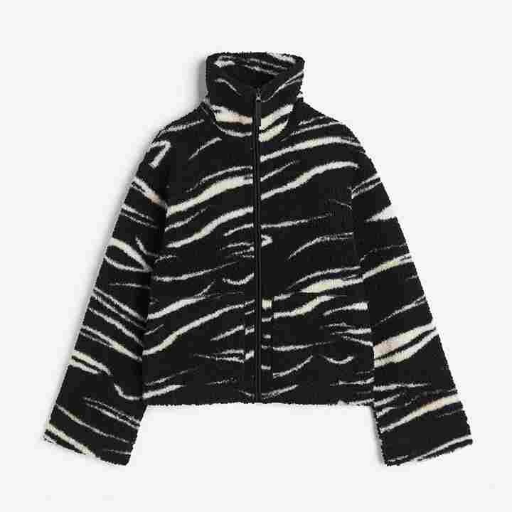 

Куртка H&M Teddy Bear, черный/белый