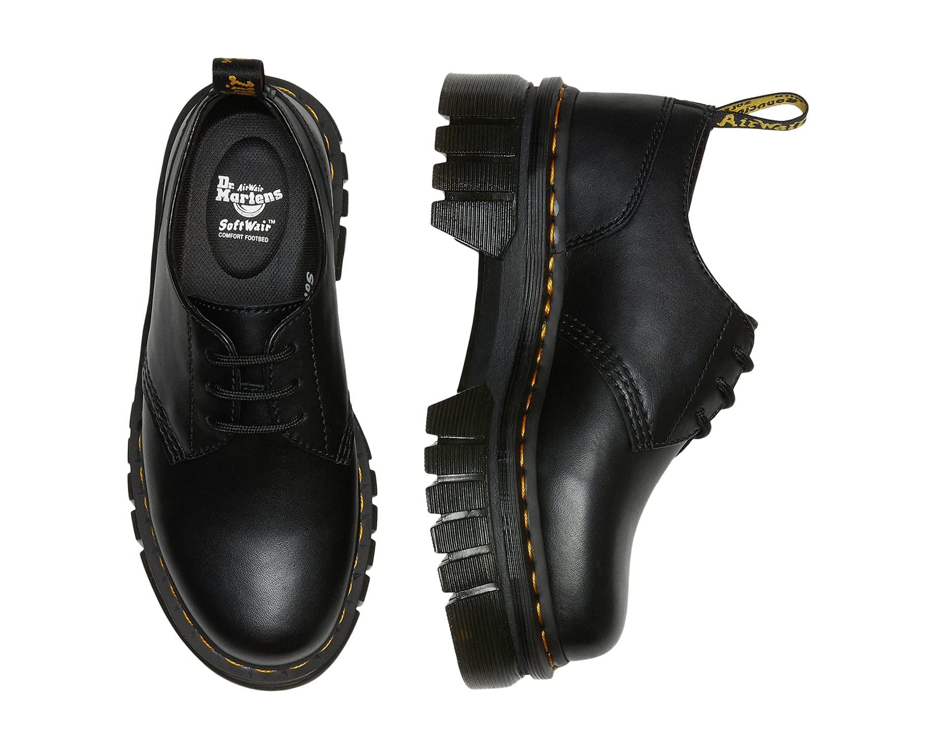 женские ботинки dr martens audrick platform чёрный размер 39 eu Оксфорды Audrick 3-Eye Shoe Dr. Martens, блэк наппа люкс