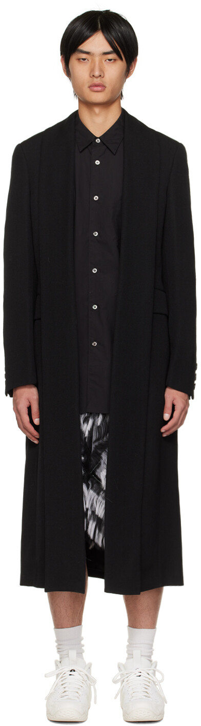 

Черное открытое пальто Comme des Garçons Homme Plus