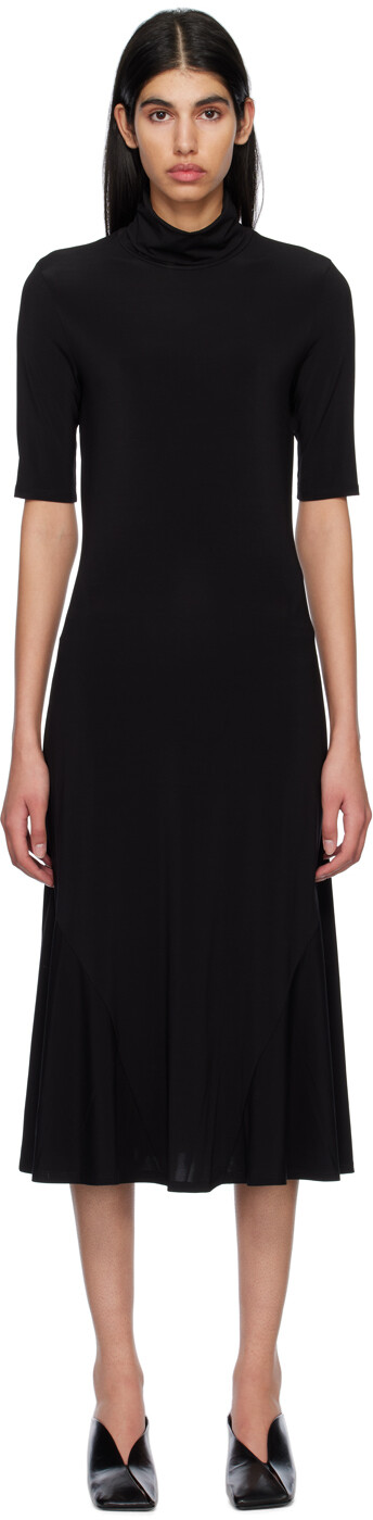 

Черное платье-миди с высоким воротником Max Mara Leisure