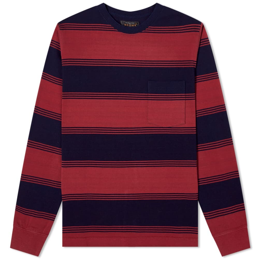 

Футболка Beams Plus Indigo Stripe Pocket Tee