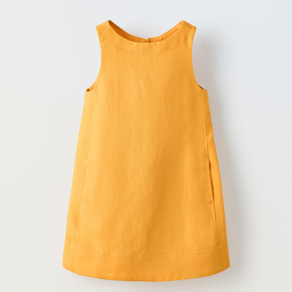 Платье Zara True Neutrals Cotton And Linen, оранжевый толстовка zara true neutrals embroidered оранжевый
