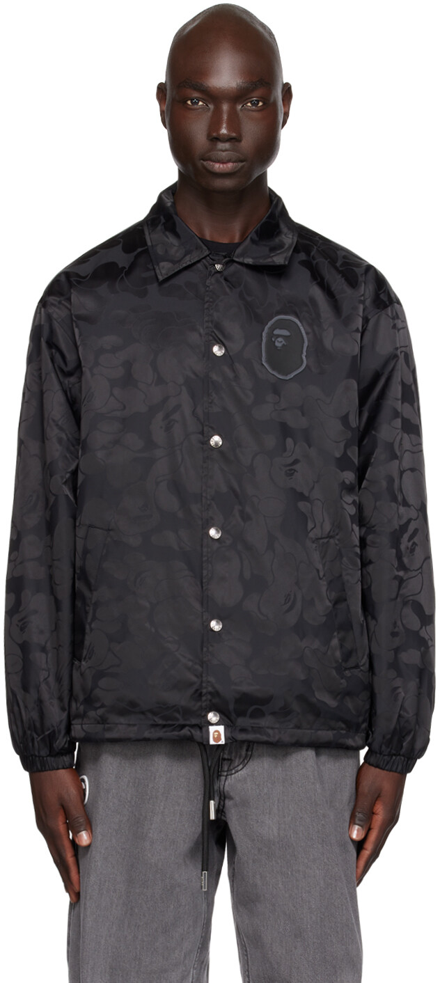 

Черная куртка с камуфляжным принтом BAPE, Черный