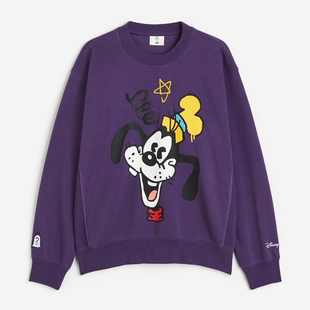 

Свитшот H&M x Disney100 Loose Fit, темно-фиолетовый