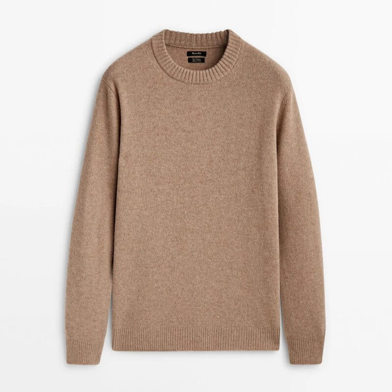 

Свитер Massimo Dutti Wool And Cashmere Blend, бежевый