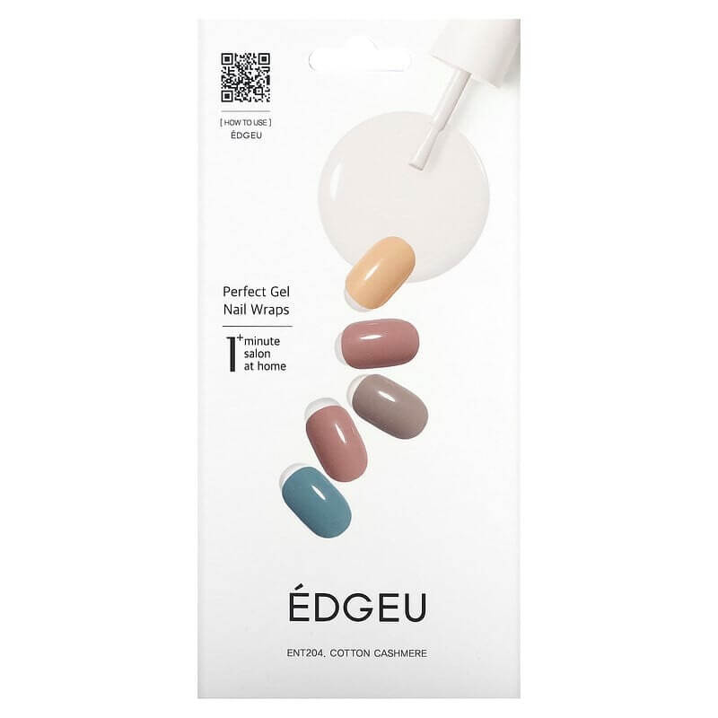 Гелевые полоски Edgeu для ногтей Perfect ENT204 Cotton Cashmere, набор из 16 полосок цена и фото