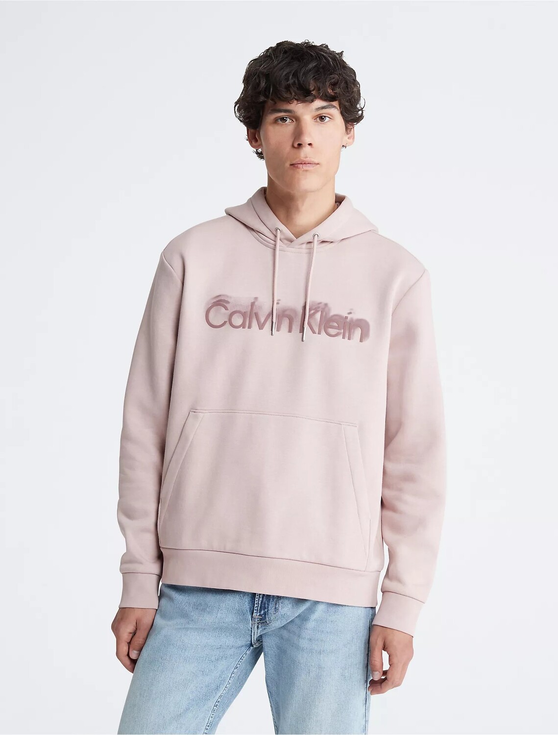 

Толстовка Calvin Klein Faded Logo Fleece, розовый