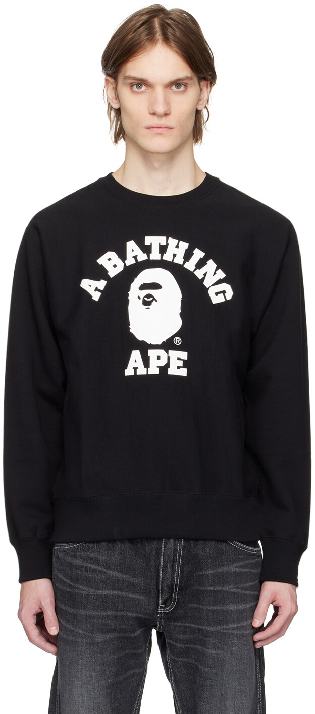 

Черная толстовка колледжа BAPE, Черный