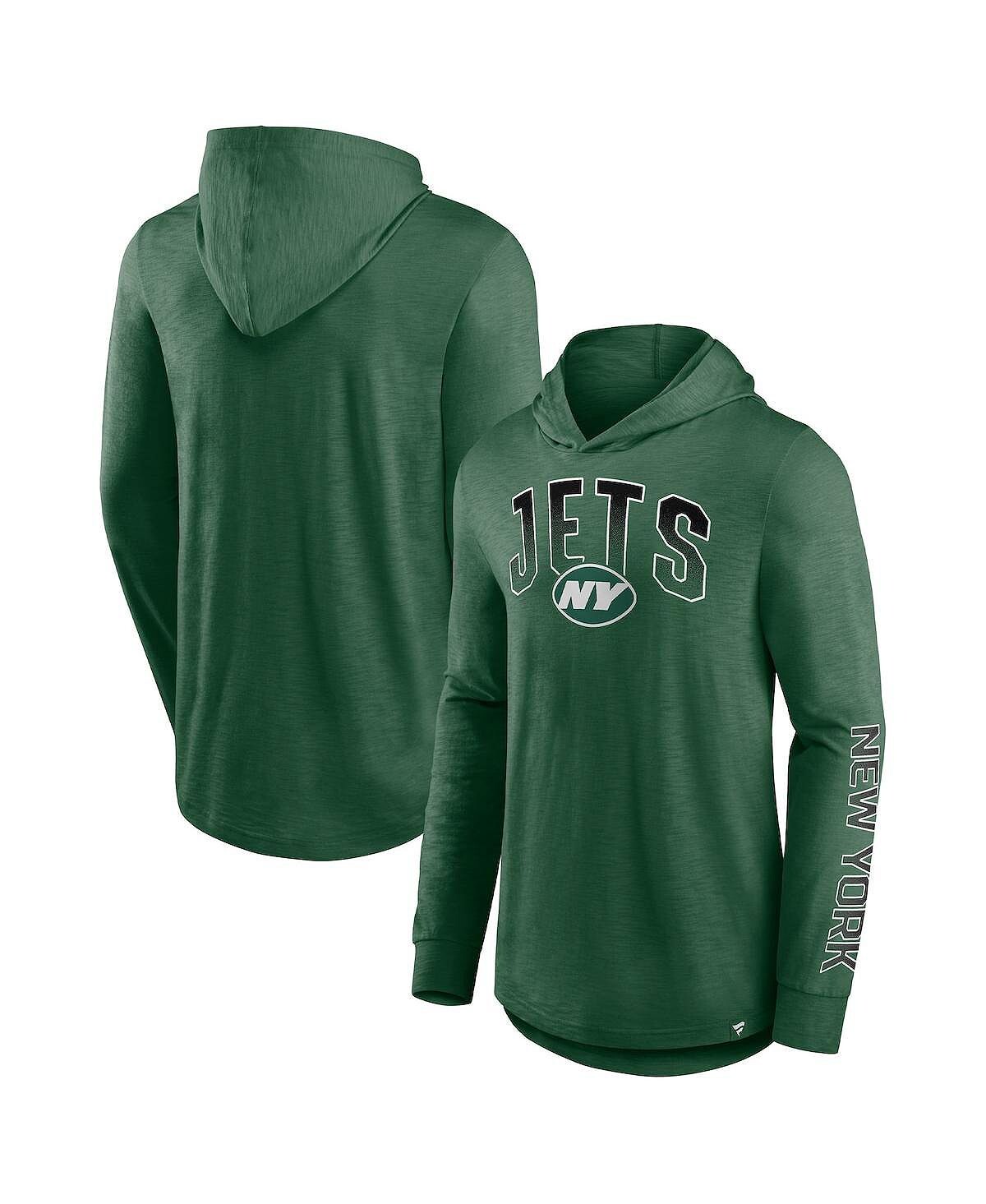 

Мужская фирменная зеленая толстовка с капюшоном new york jets front runner pullover Fanatics, зеленый