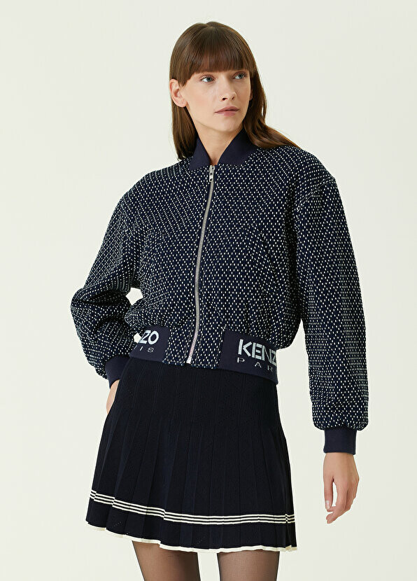 

Синий бомбер с вышивкой Kenzo