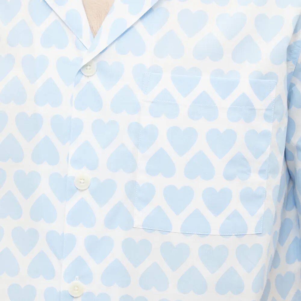 Отпускная рубашка с принтом сердца AMI Paris, синий