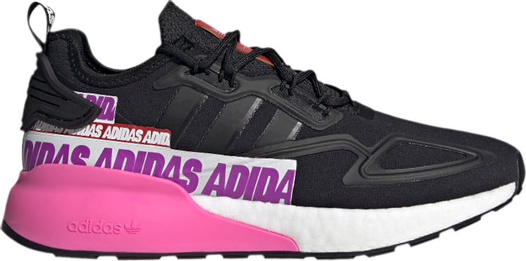 Кроссовки Adidas Wmns ZX 2K Boost 'Wordmark Heel Stripe - Black Pink', черный кроссовки adidas superstar wordmark heel stripe white black черный