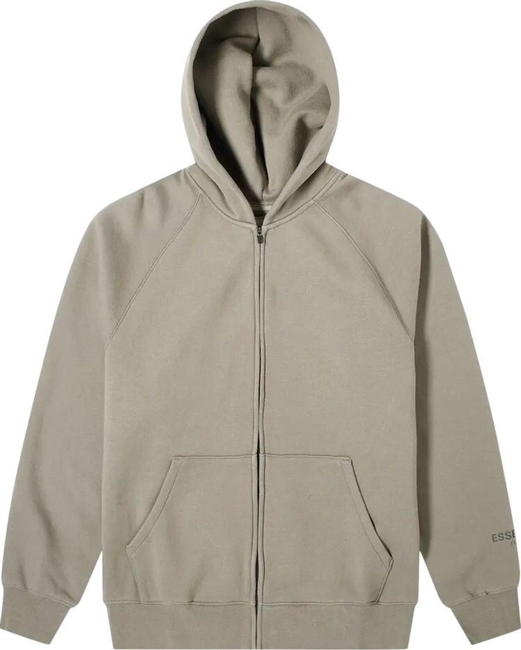 Fear of God Essentials Raglan Full Zip Hoodie Grey Flannel CDEK.Shopping