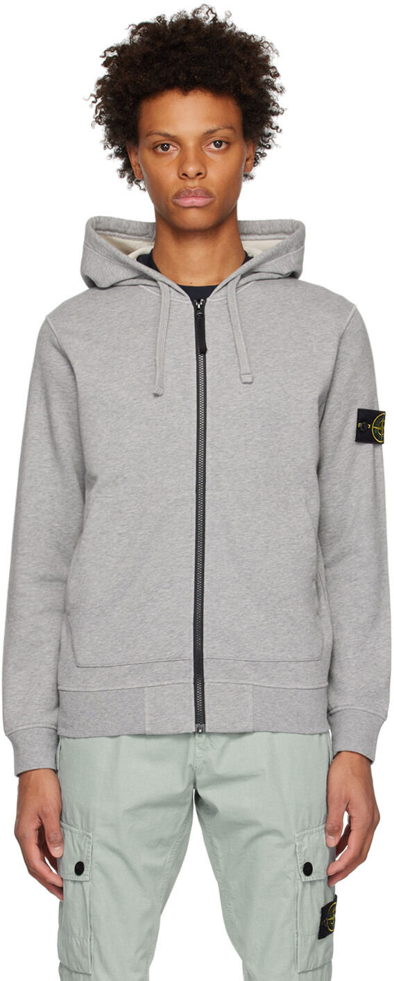 

Серый худи с нашивками Stone Island