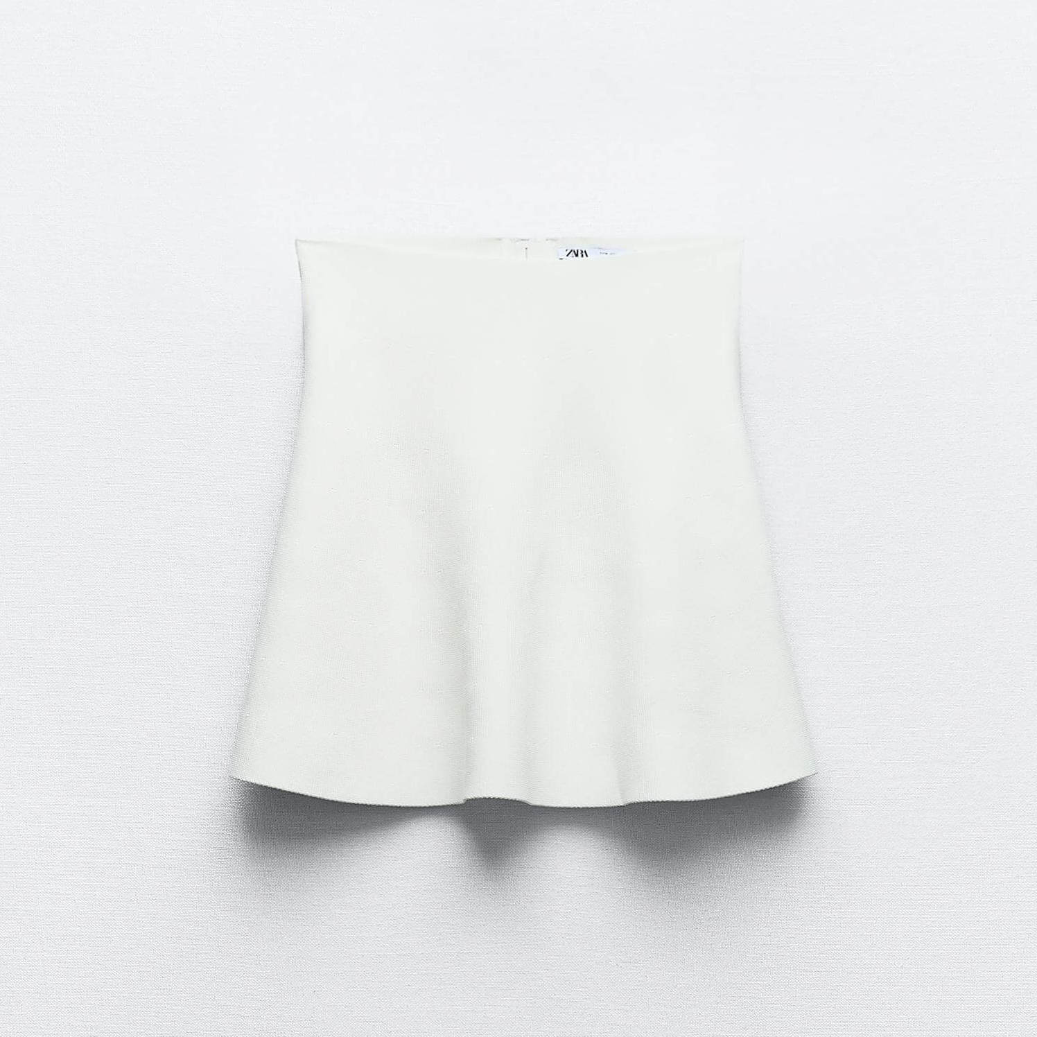 Юбка-мини Zara Knit, белый юбка миди zara pointelle knit желтый