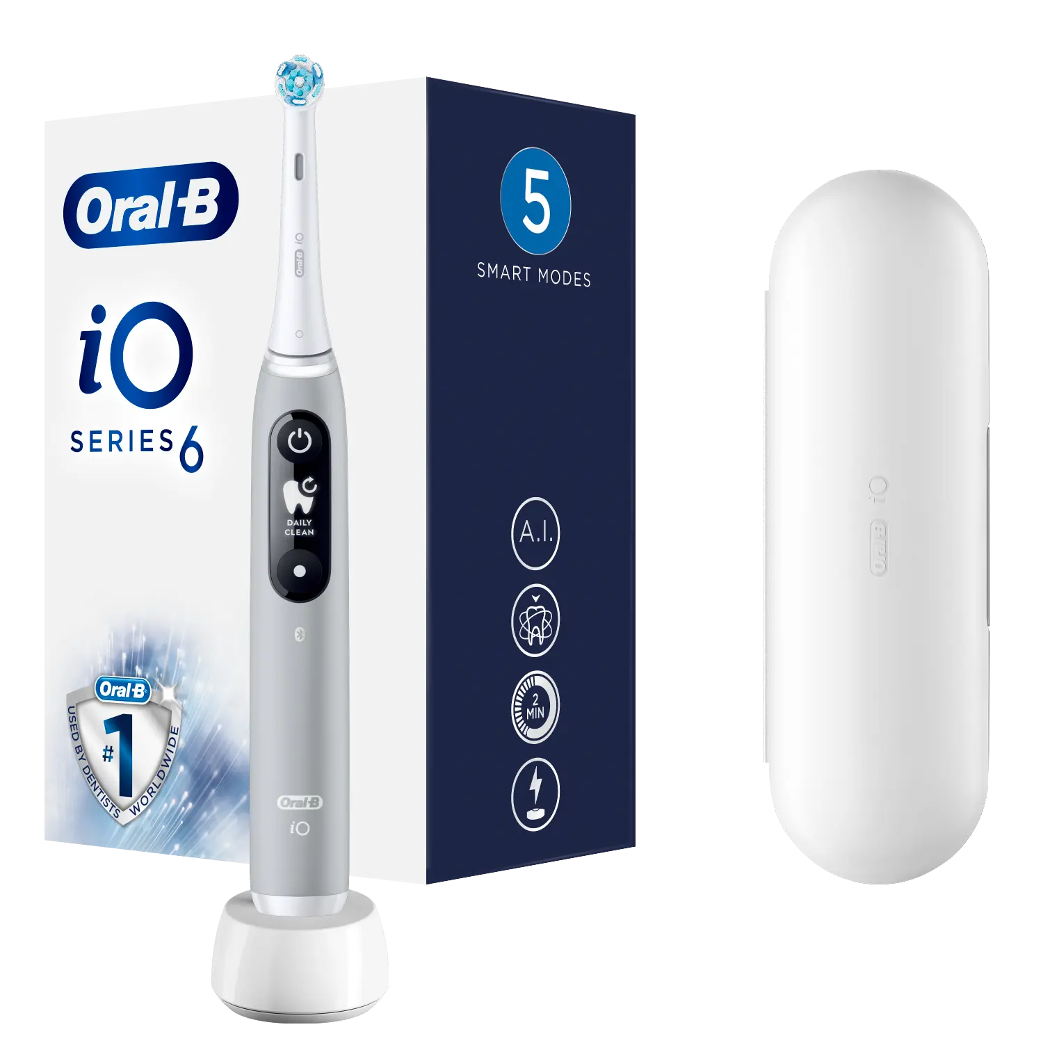 

Oral-B iO Series 6 Grey Opal магнитная зубная щетка для чистки зубов, 1 шт.