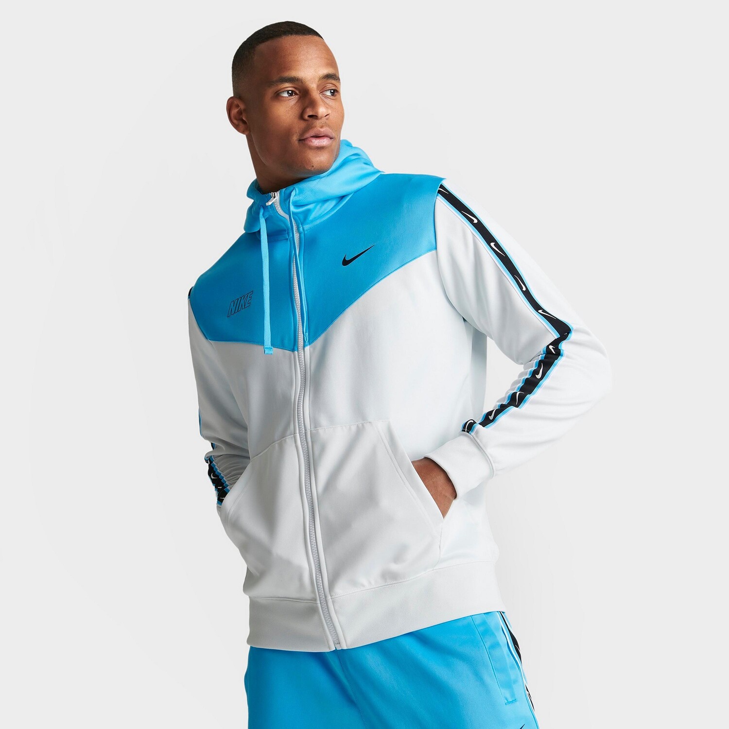 

Мужская худи с молнией во всю длину Nike Sportswear Repeat, белый
