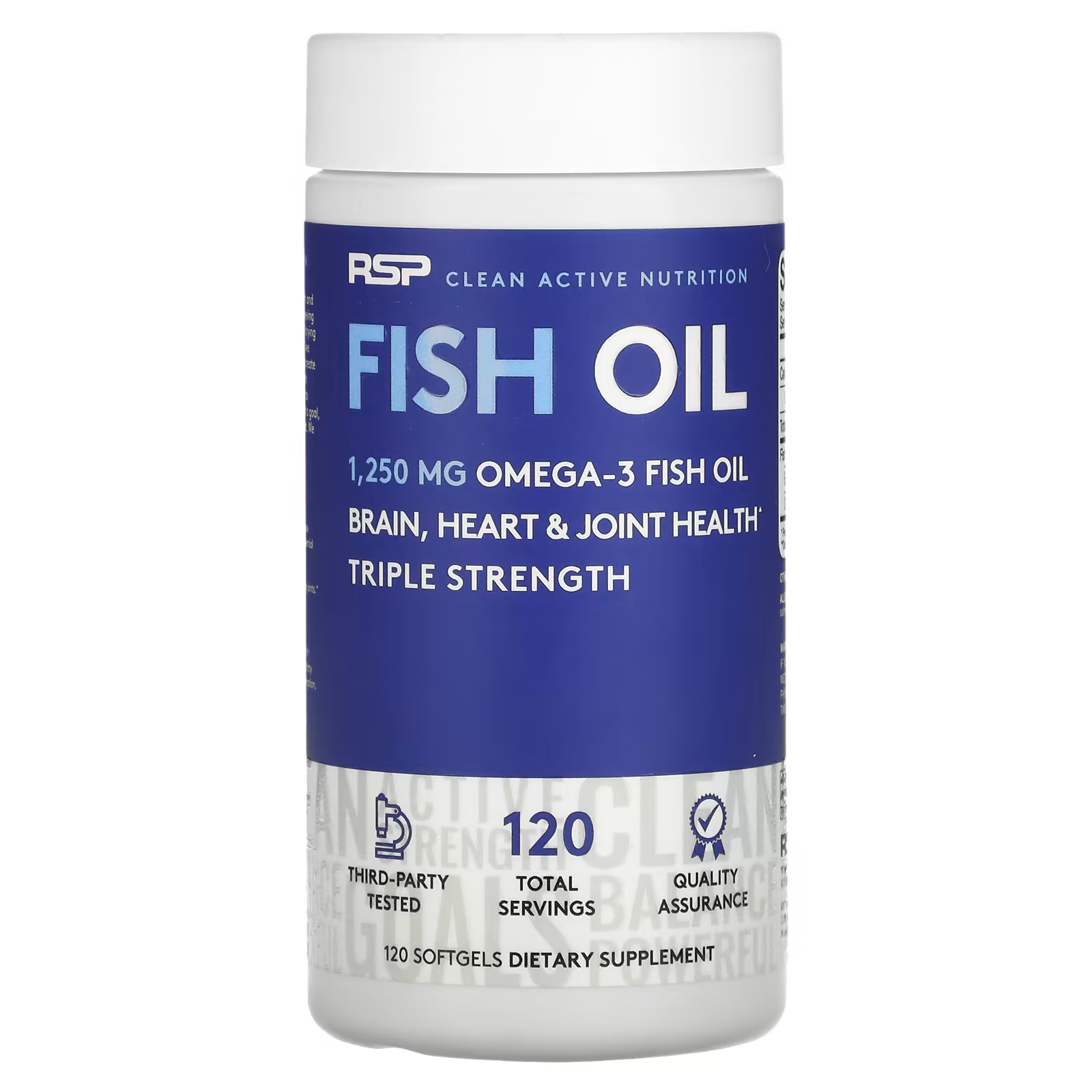 RSP Nutrition рыбий жир 1250 мг омега-3, 120 мягких таблеток rsp nutrition cla коррекция веса 180 мягких таблеток