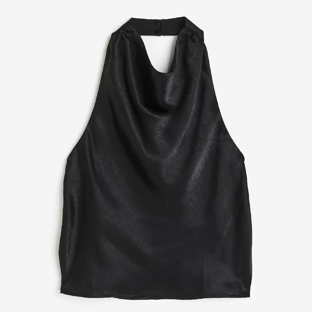 

Топ H&M Satin Halterneck, черный