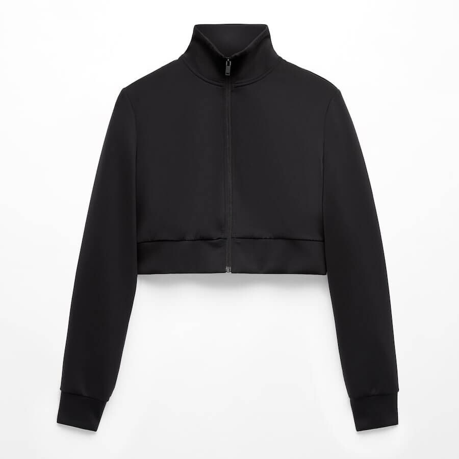 

Толстовка Oysho Neoprene Effect Crop, черный