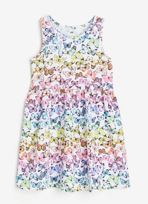 

Платье с принтом бабочки хлопок H&M Butterflies With Print Cotton, белый