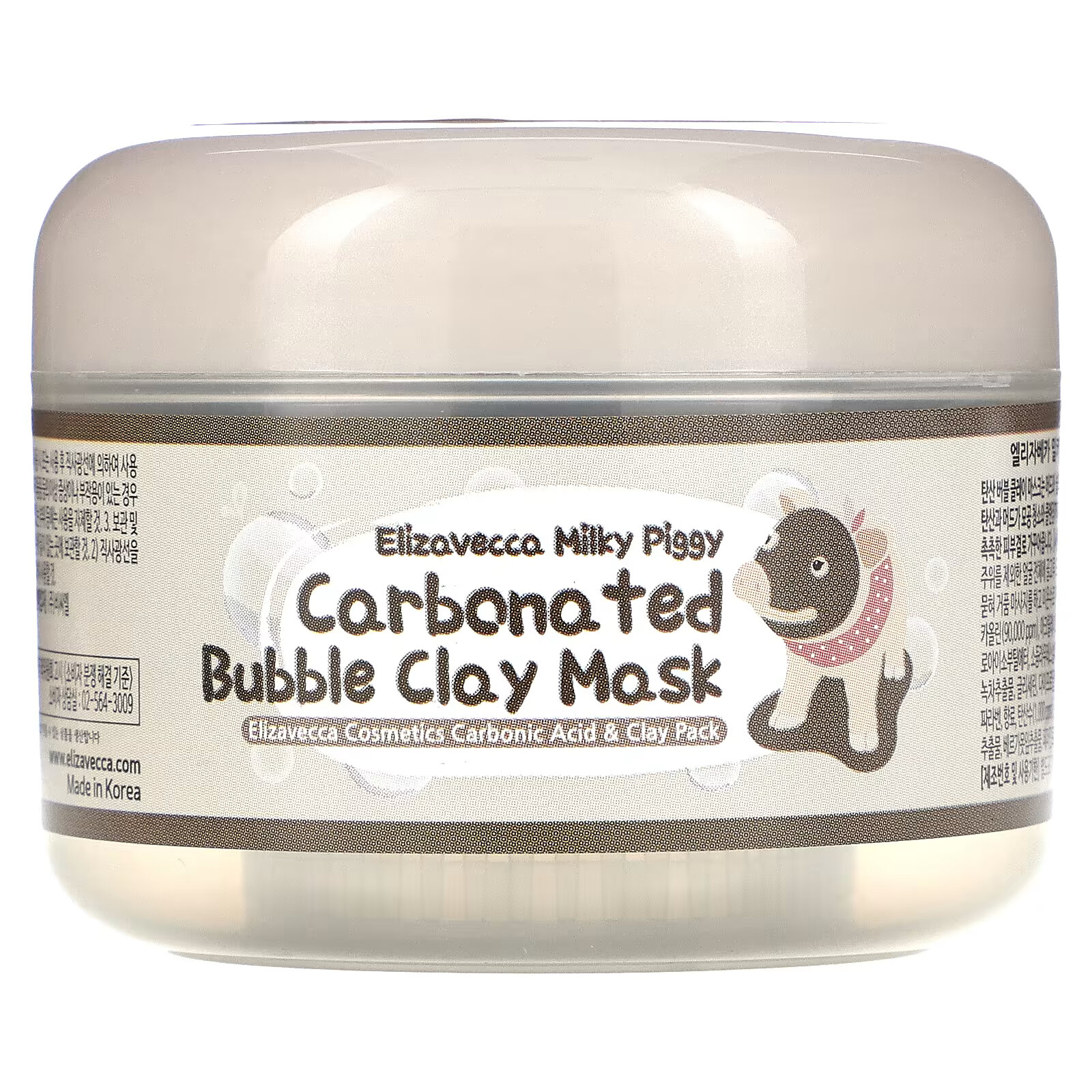 Elizavecca, Milky Piggy карбонизированная глиняно-пузырьковая маска, 100 г elizavecca milky piggy пузырьковая глиняная маска 100 г 100 мл